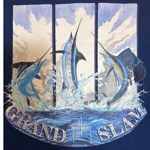 NWT Guy Harvey, Grand Slam, Large Estate Blue, Scoop Neck, Short Sleeve T-shirt